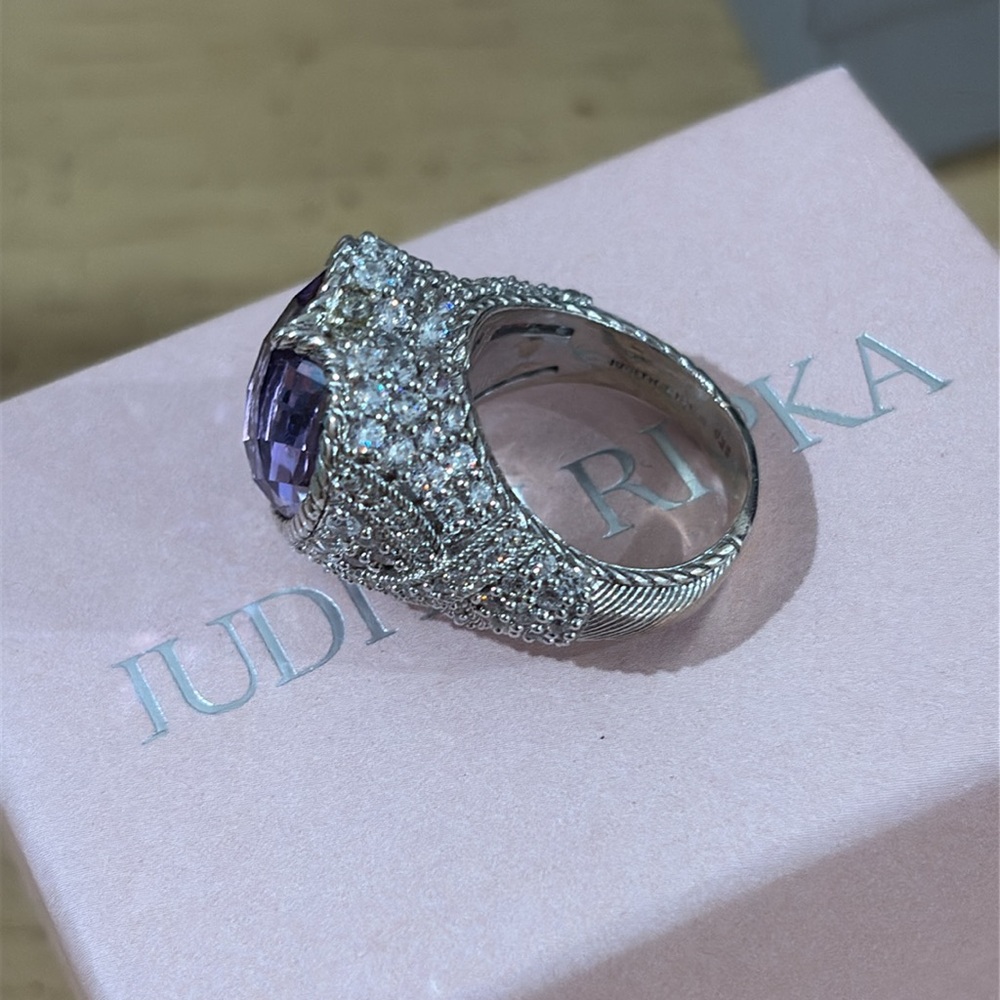 Judith Ripka amethyst ring. - Picture 3 of 5